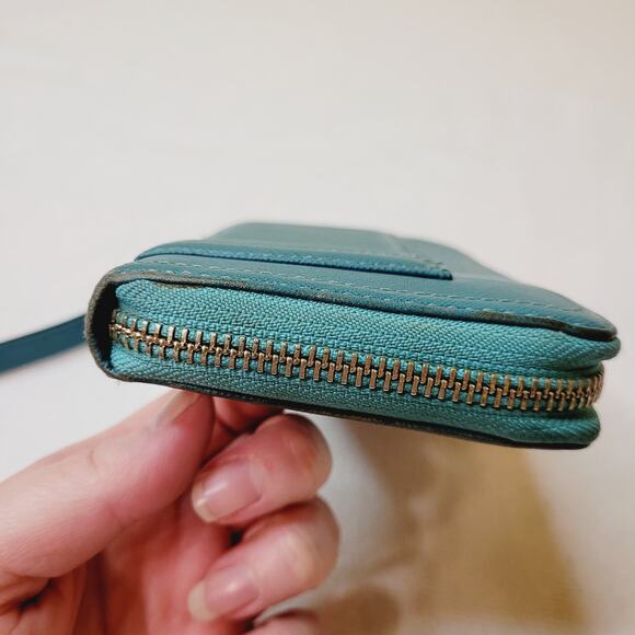 Zadig and Voltaire blue quilted leather wristlet accordion wallet - Picture 8 of 10